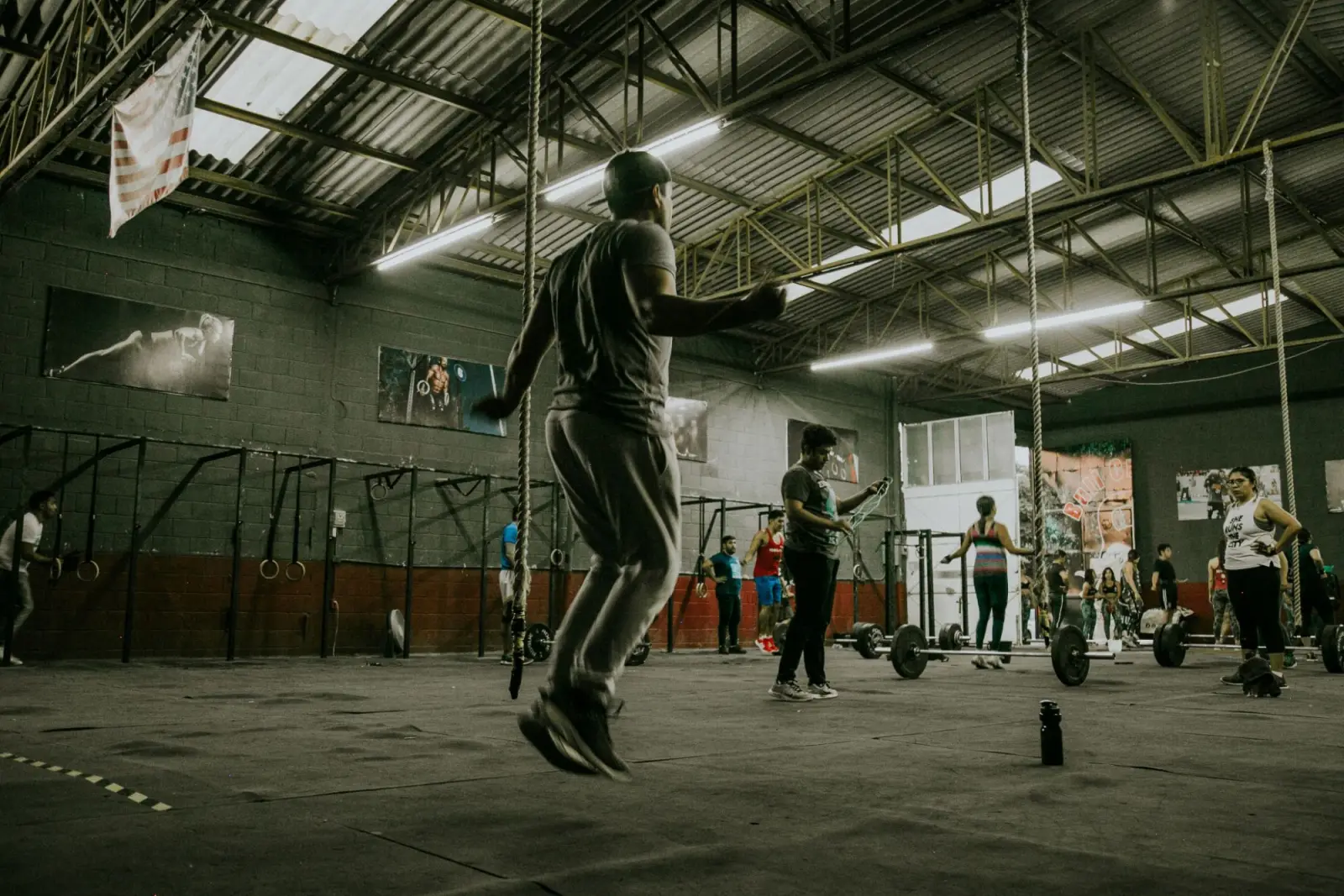 People skipping in a gym